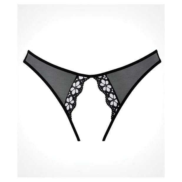 Allure Lingerie - Adore Mirabelle Plum Crotchless Panty O/S (Black)