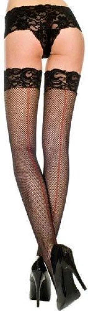 Black Fishnet Thigh High - One Size Available
