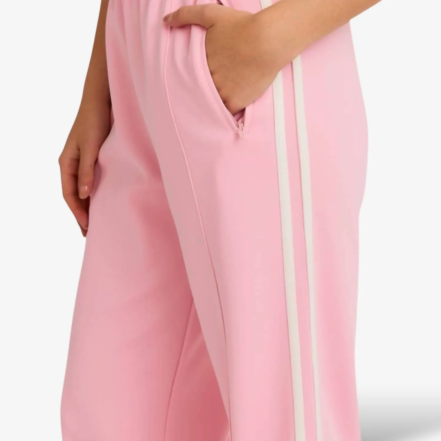 Bow Track Wide Leg Pants In Pink