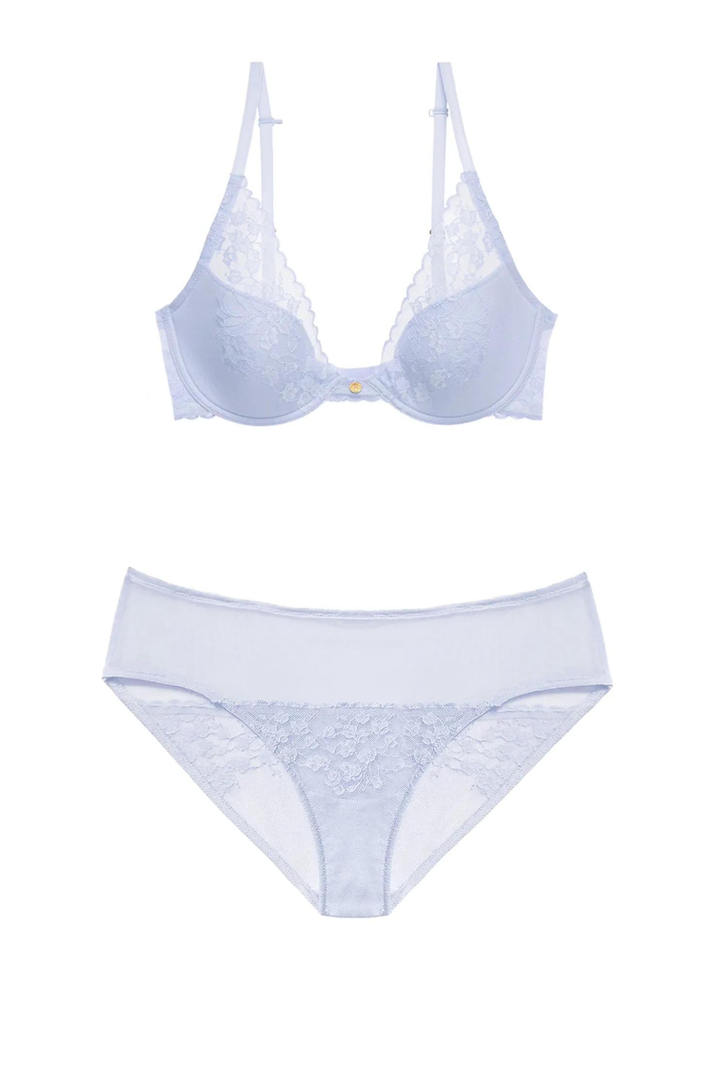 Cherry Blossom Plunge Contour Bra and Brief Set