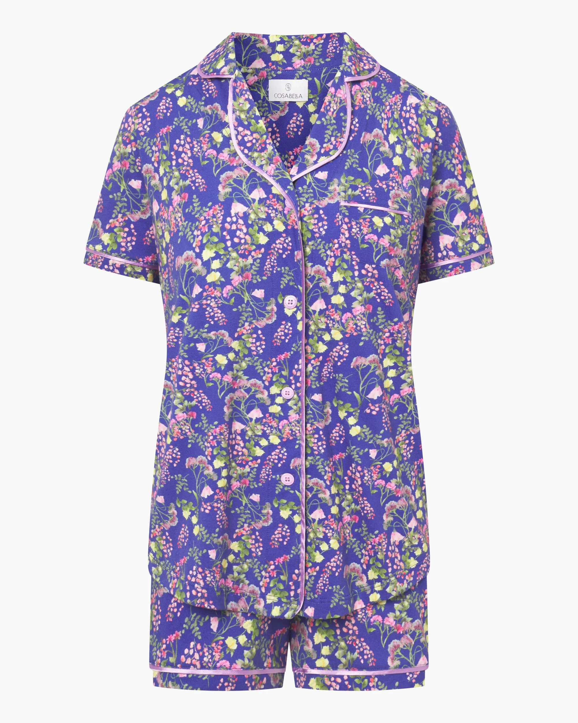 Conjunto De Pijama Con Camisa De Manga Corta Y Pantalones Cortos