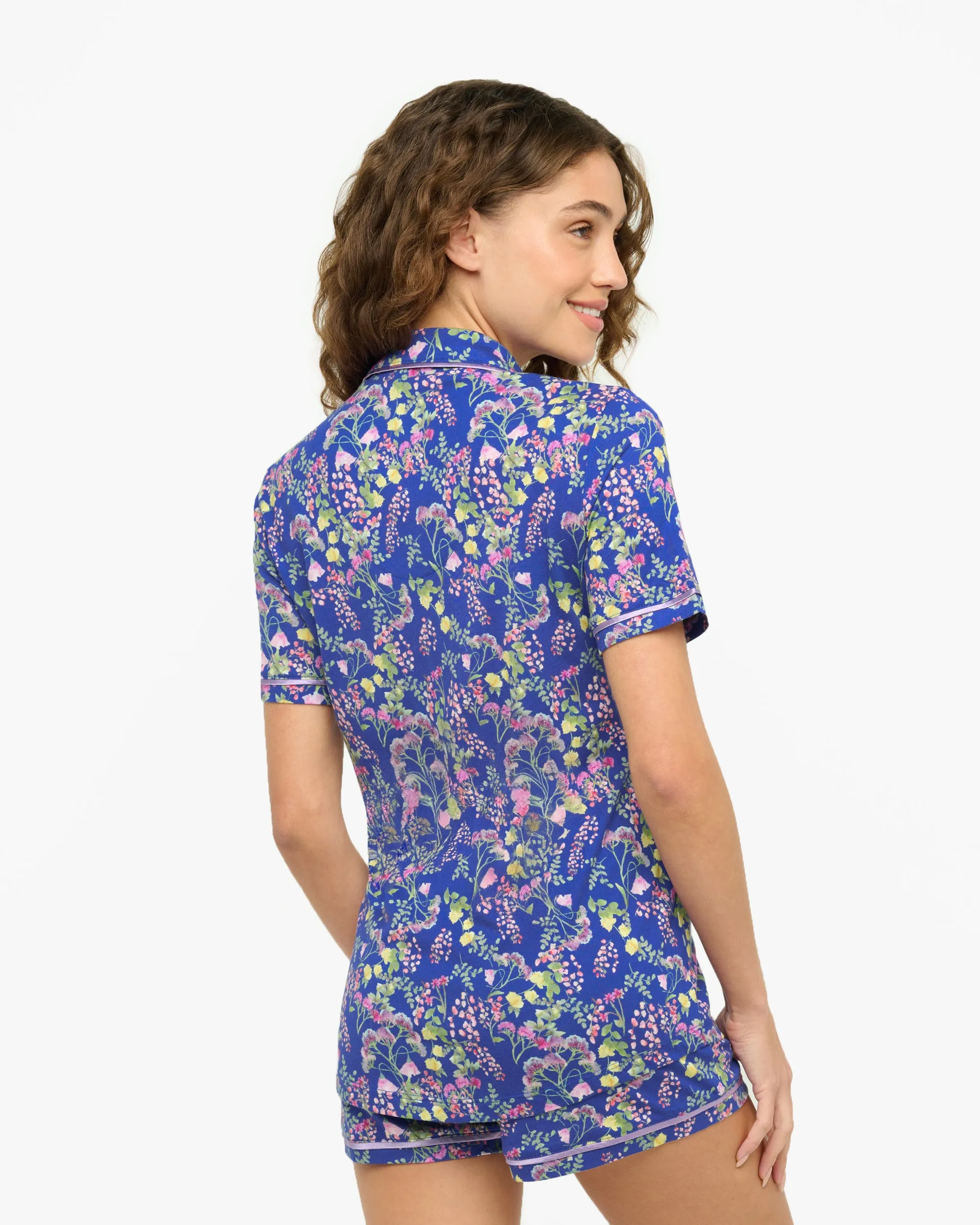 Conjunto De Pijama Con Camisa De Manga Corta Y Pantalones Cortos