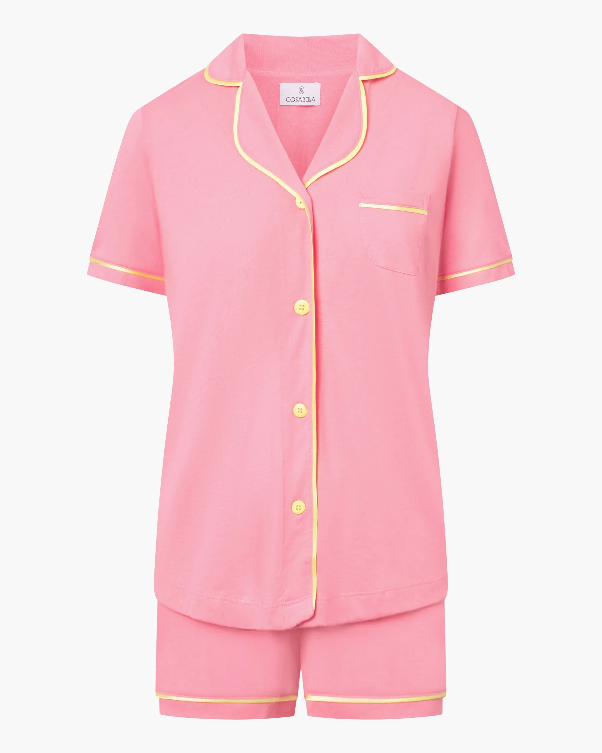 Conjunto De Pijama Con Camisa De Manga Corta Y Pantalones Cortos