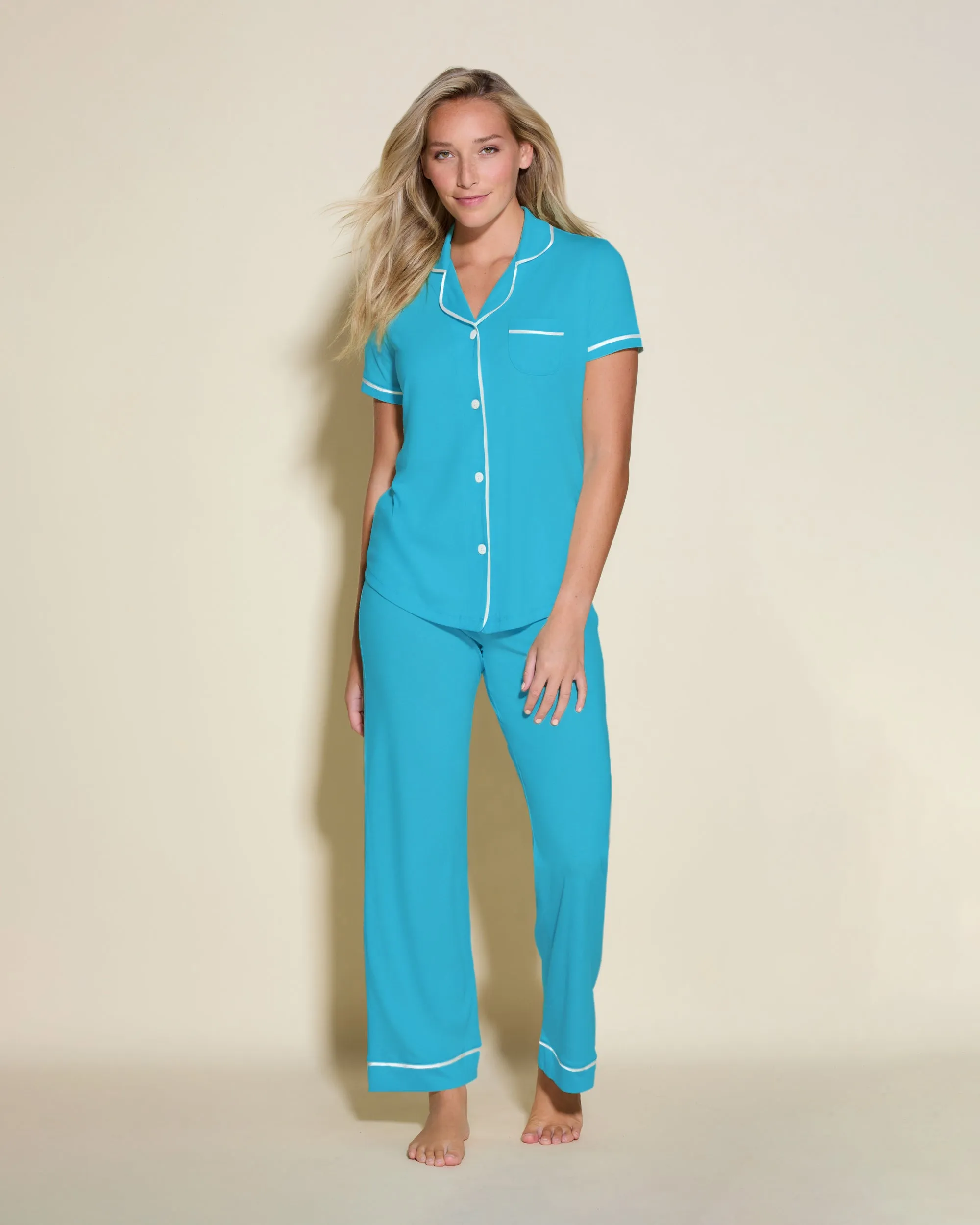 Conjunto De Pijama Con Camisa De Manga Corta Y Pantalones