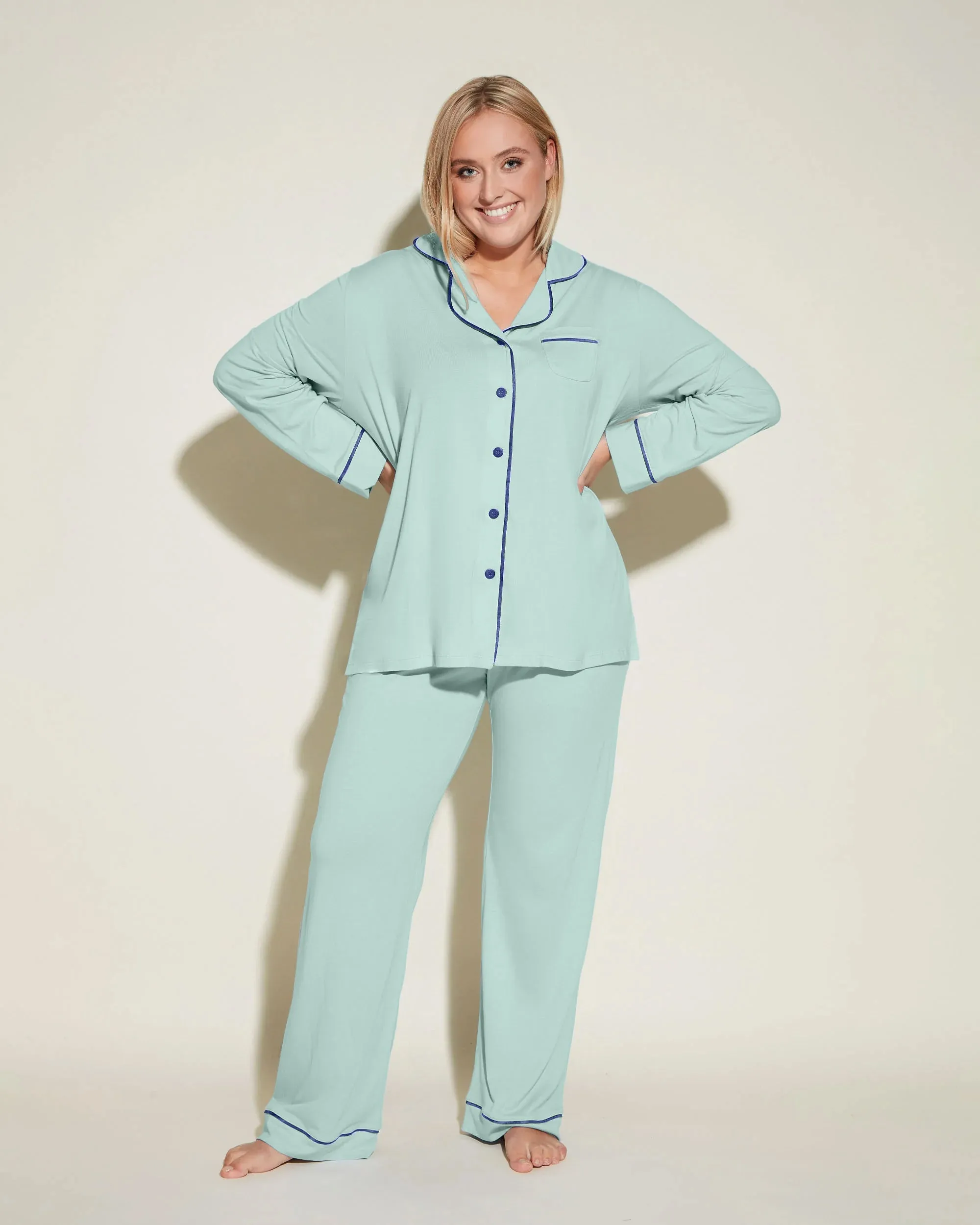 Conjunto De Pijama Con Camisa De Manga Larga Y Pantalones