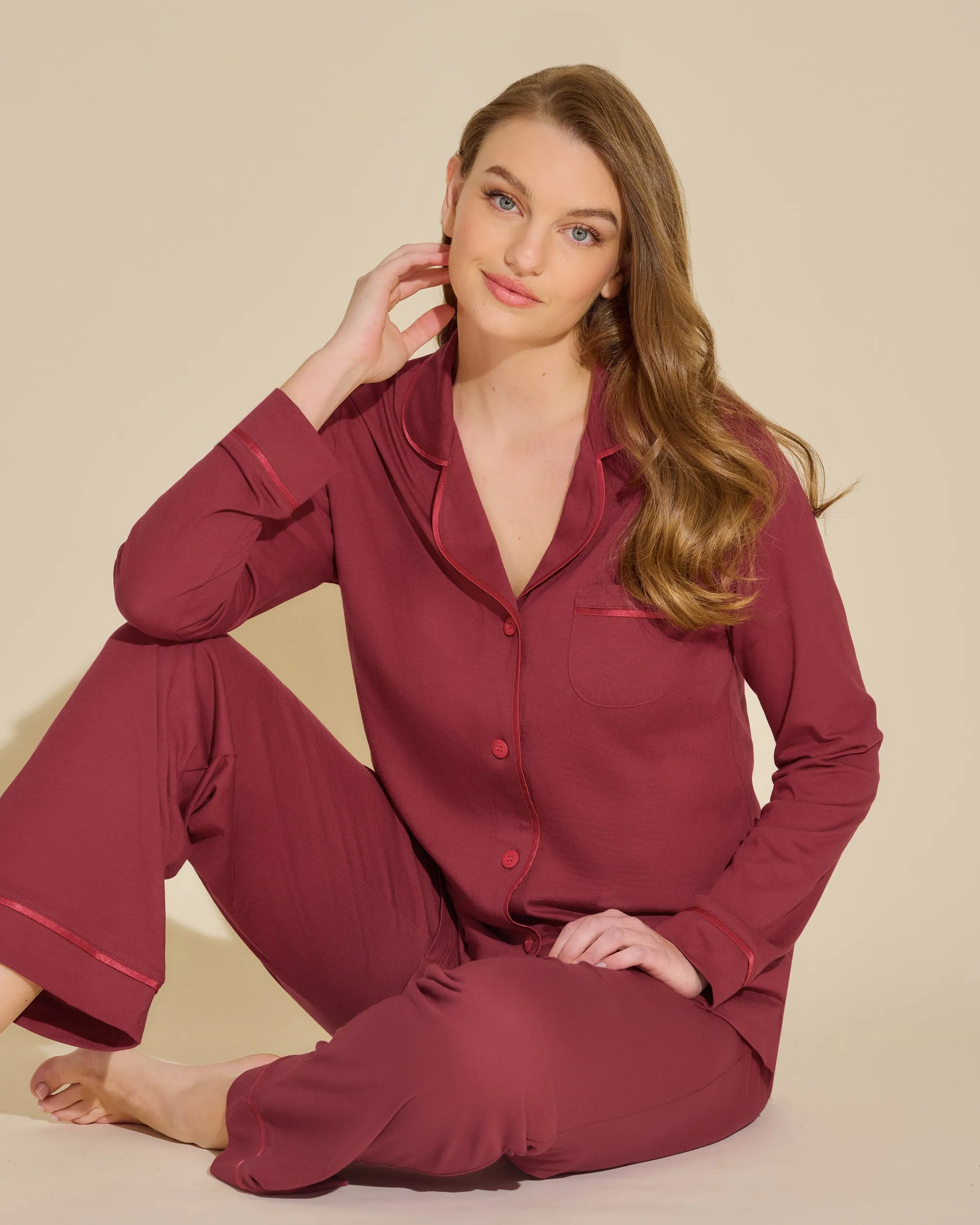 Conjunto De Pijama Con Camisa De Manga Larga Y Pantalones