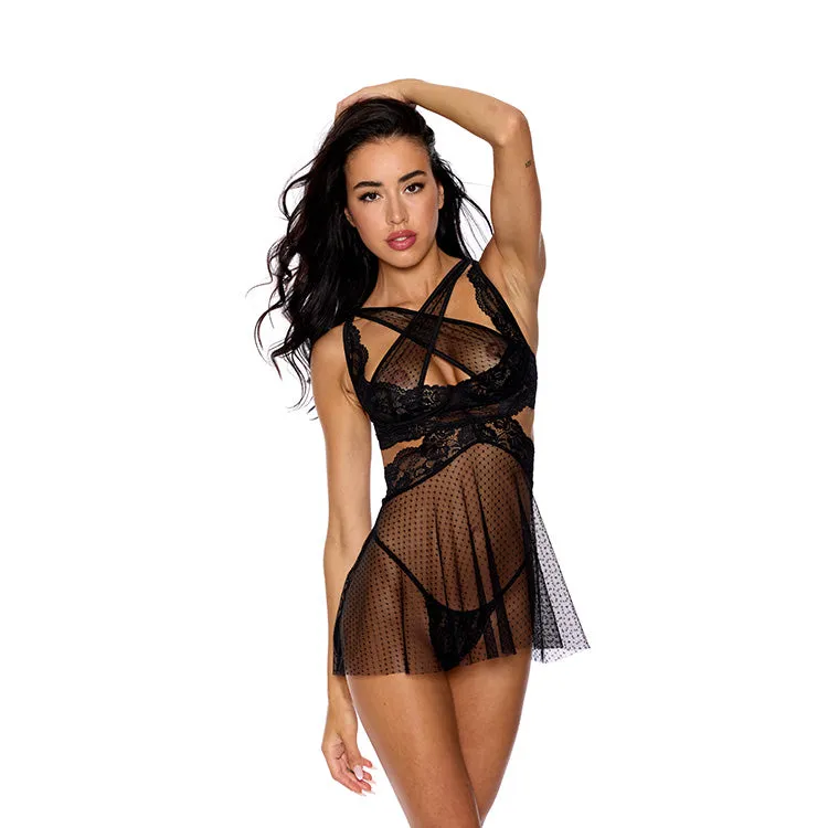 Crisscross Babydoll & G-String Set