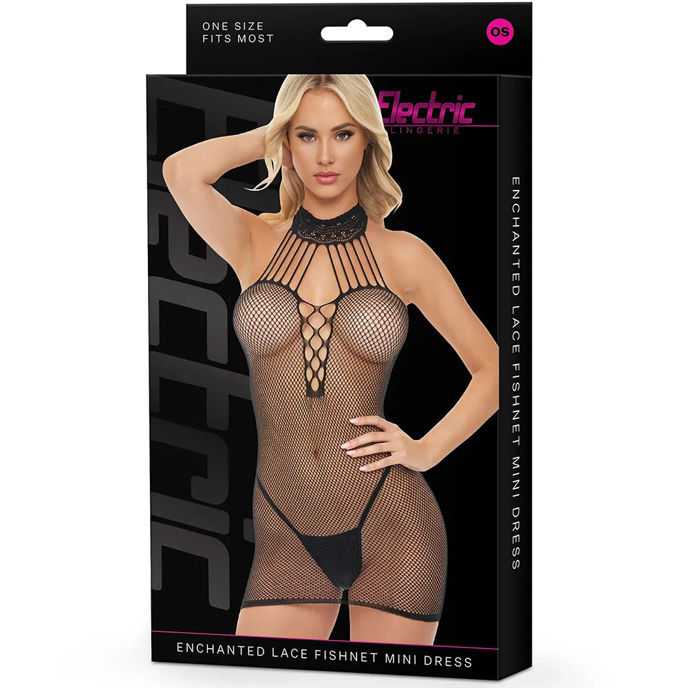 Enchanted Lace Fishnet Mini Dress