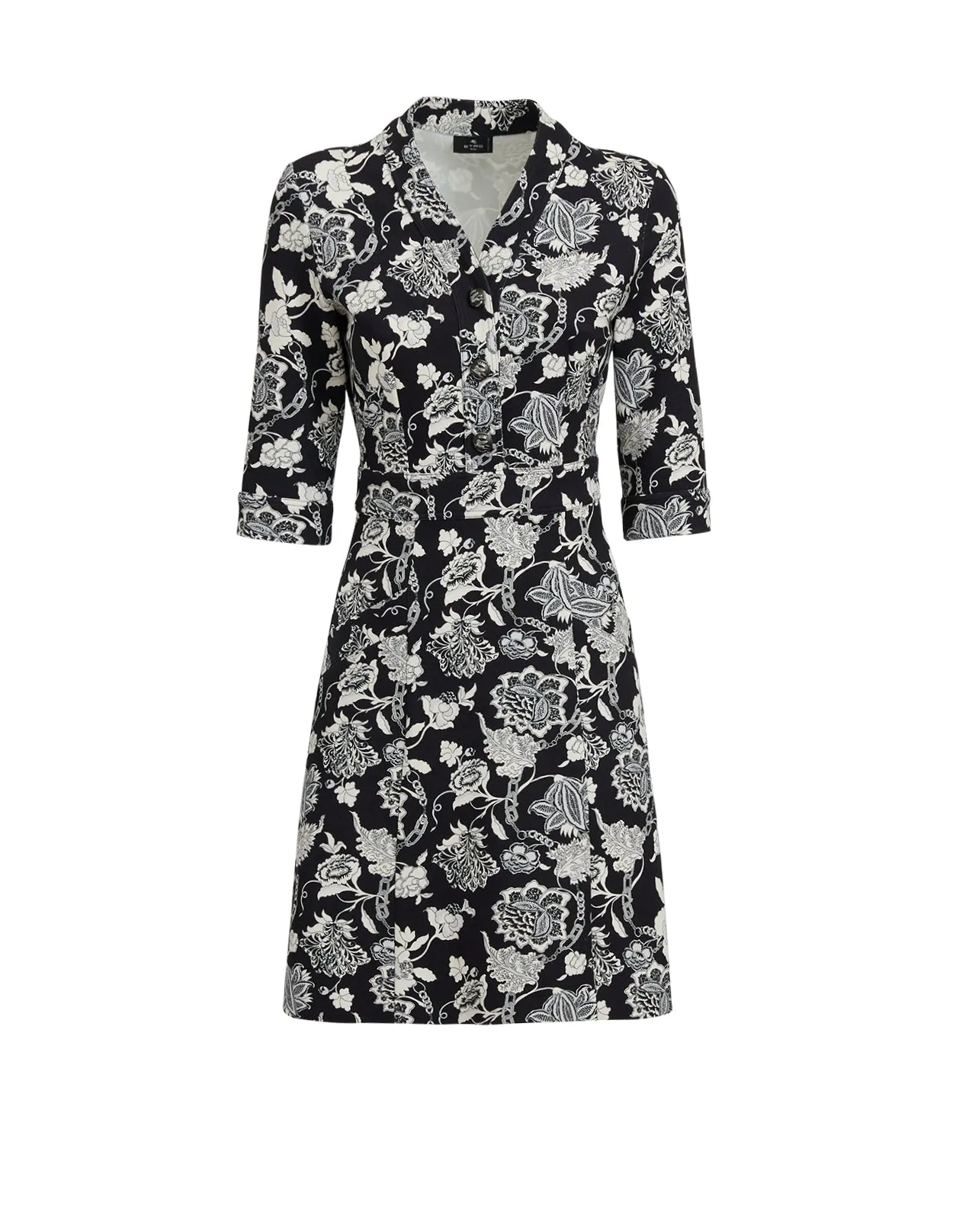 Etro Floral Print V-Neck Dress