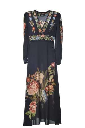 Etro Floral Printed V-Neck Dress