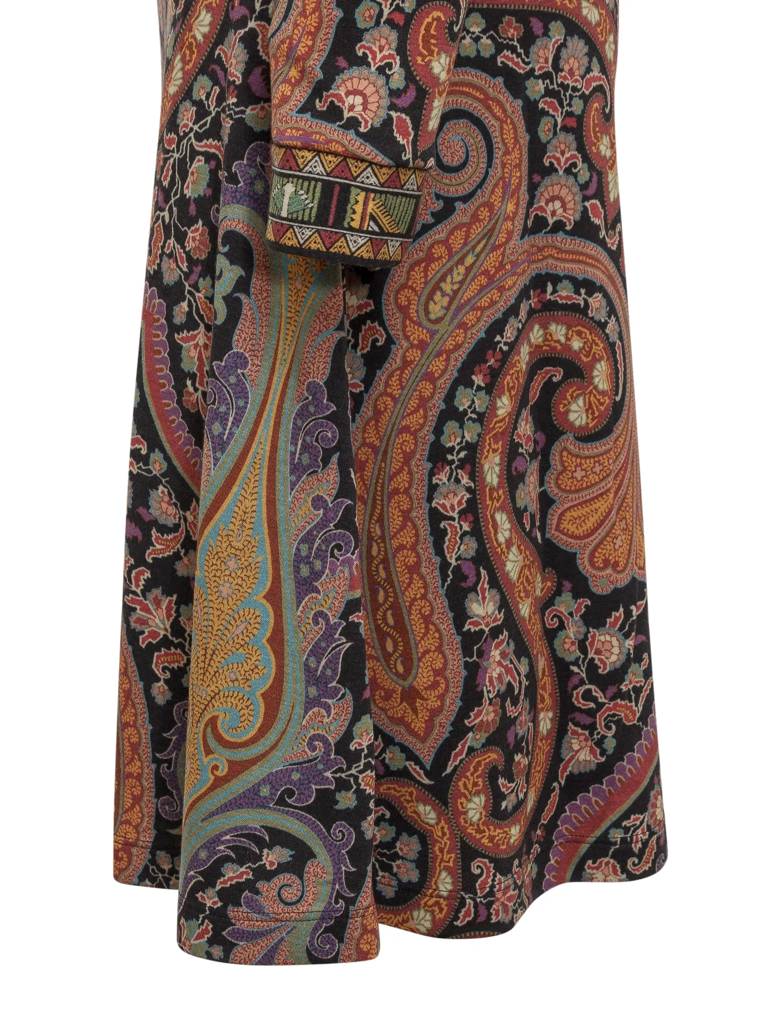 Etro Paisley Print Long-Sleeved V-Neck Dress