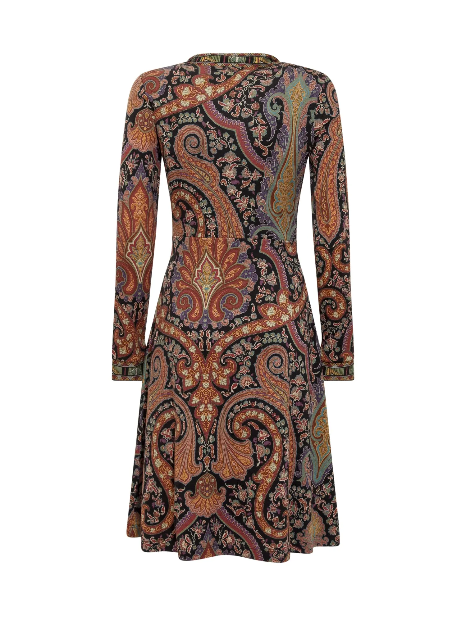 Etro Paisley Print Long-Sleeved V-Neck Dress