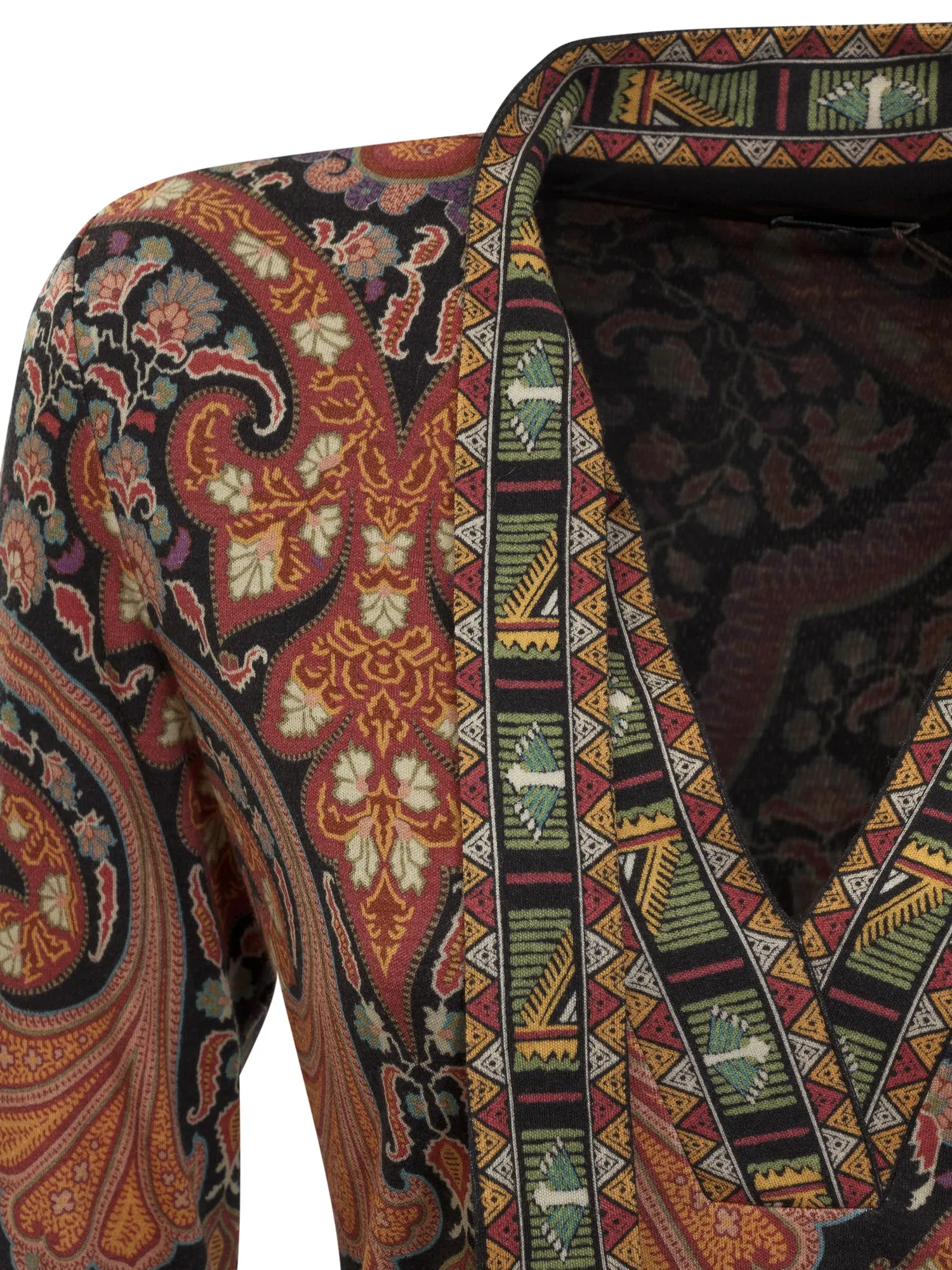 Etro Paisley Print Long-Sleeved V-Neck Dress
