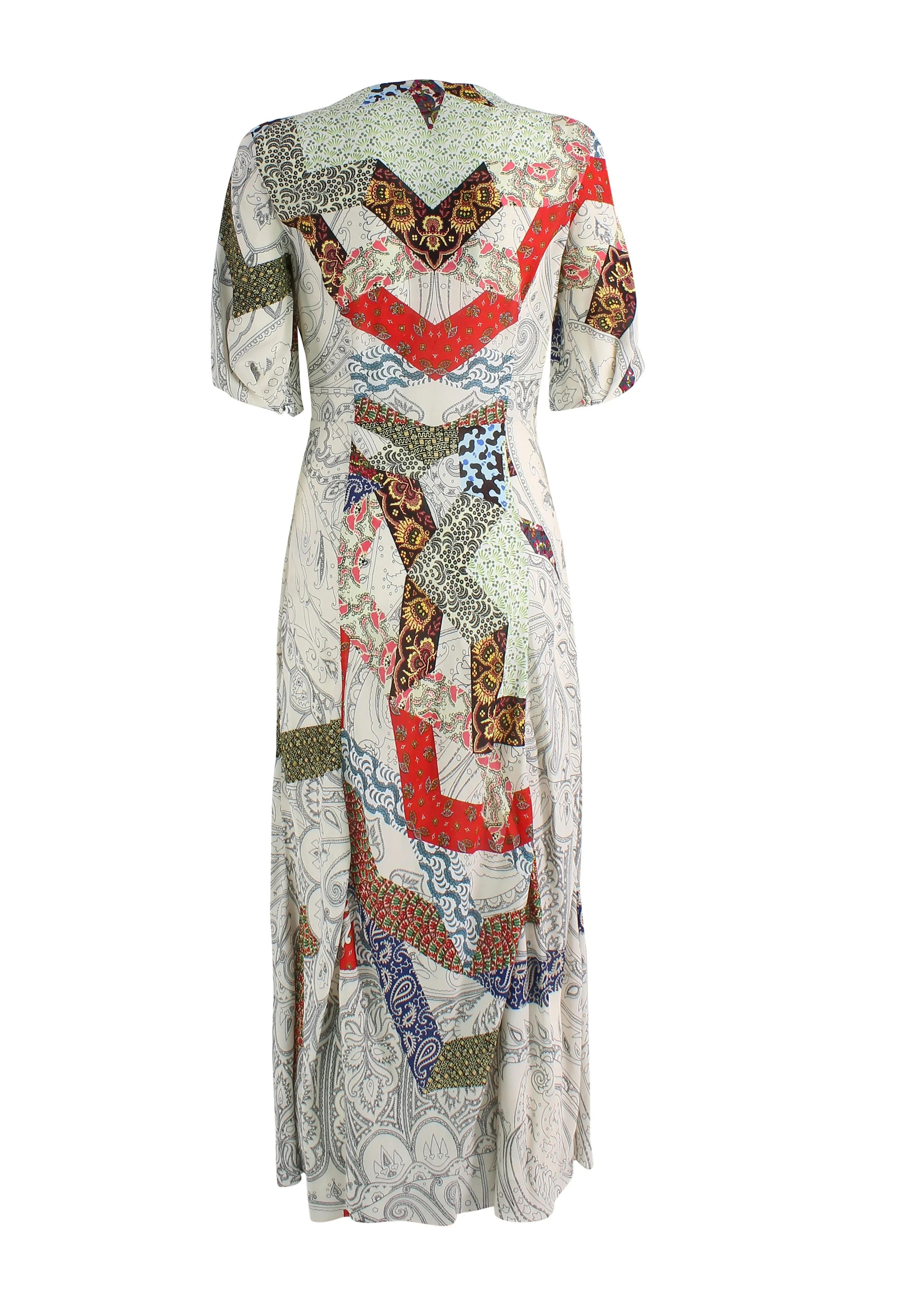 Etro V-Neck Patchwork Wrapped Dress