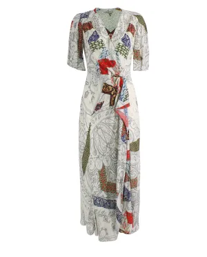 Etro V-Neck Patchwork Wrapped Dress