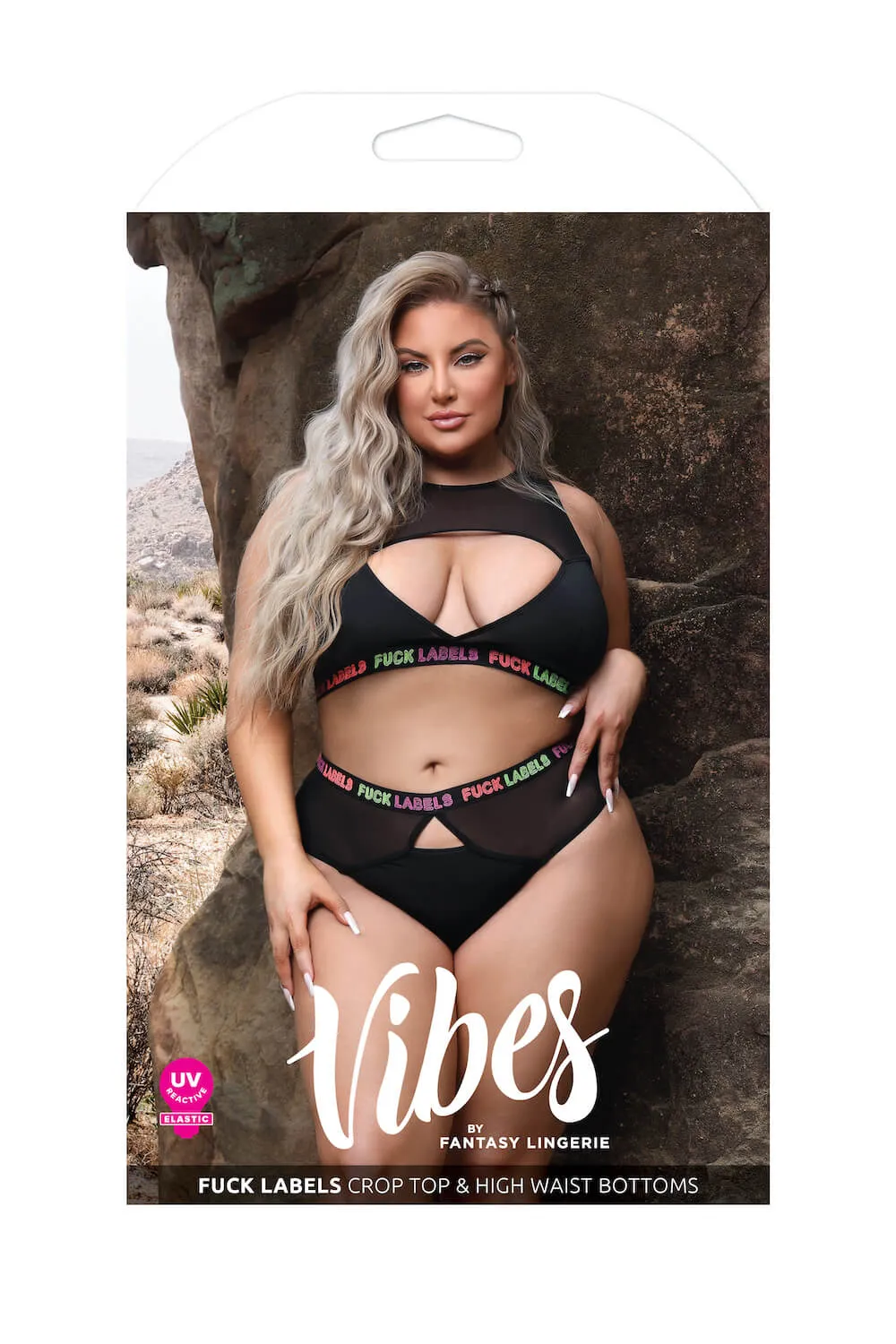 Fantasy Curve Vibes F*ck Labels Crop Top & High Waist Bottoms Set