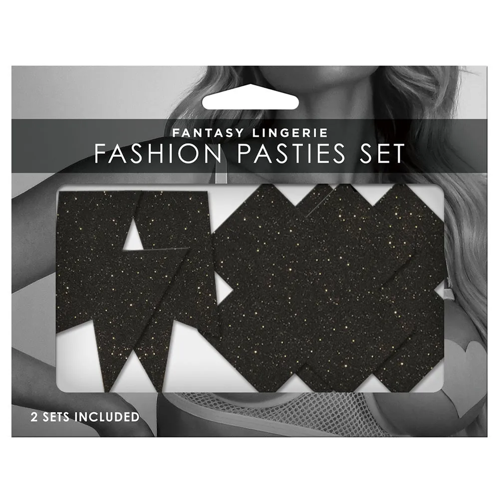 Fantasy Lingerie Cross & Lightning Bolt Nipple Pasties Set