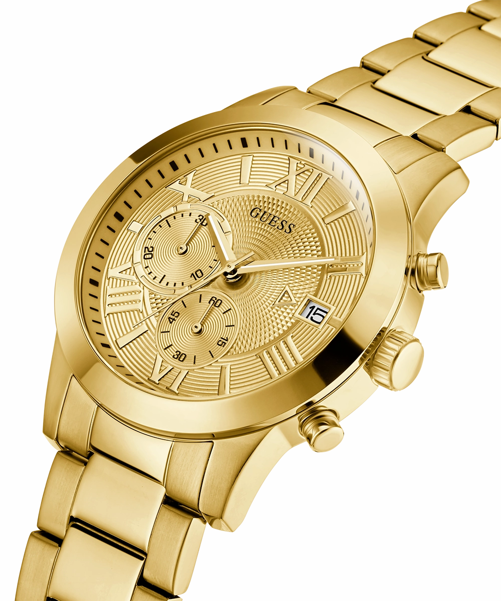 GUESS Mens Gold Tone Chronograph Watch