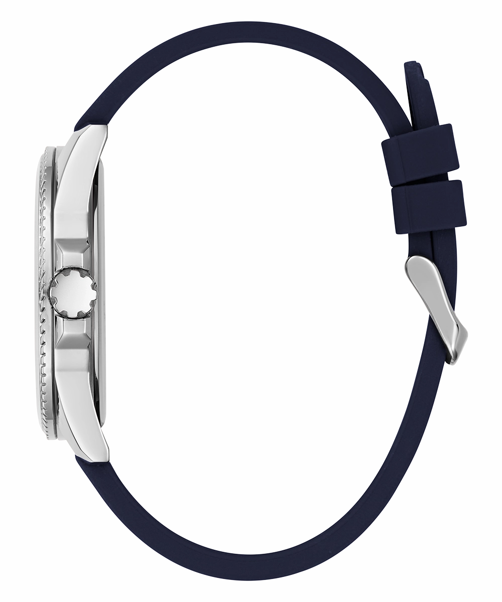 GUESS Mens Navy Silver Tone Analog Watch