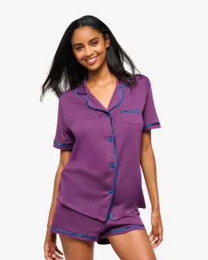 Kurzärmeliges Top & Boxer Pyjama-Set