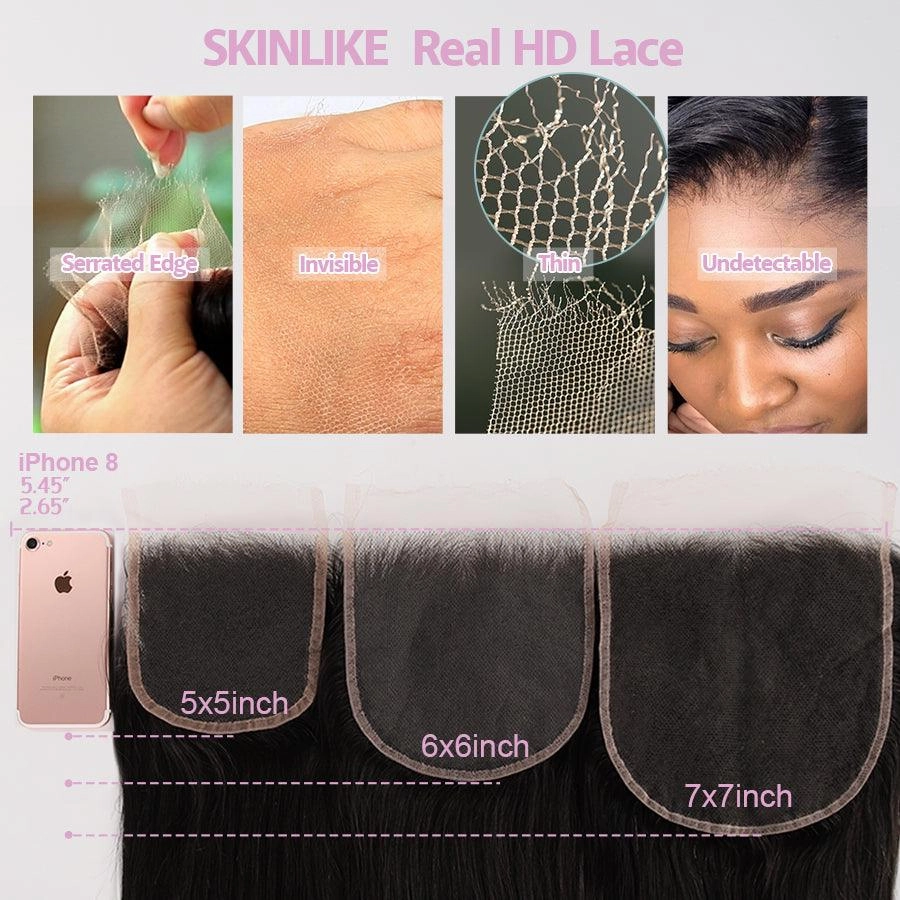 Lace Closure Only, 6x6 Skinlike Real HD Lace Closure Only, HD Lace Piece
