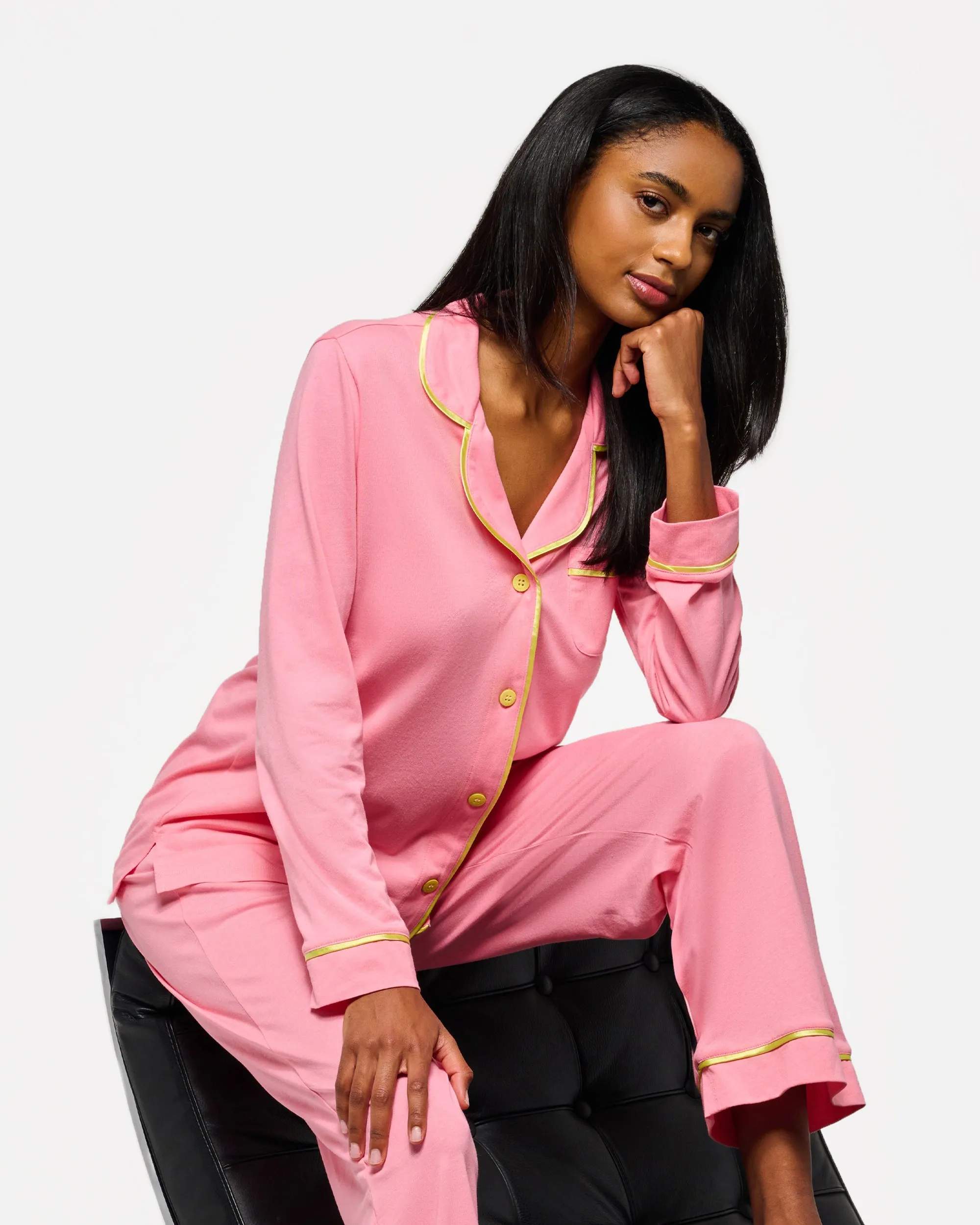 Langärmeliges Top & Boxer Pyjama-Set