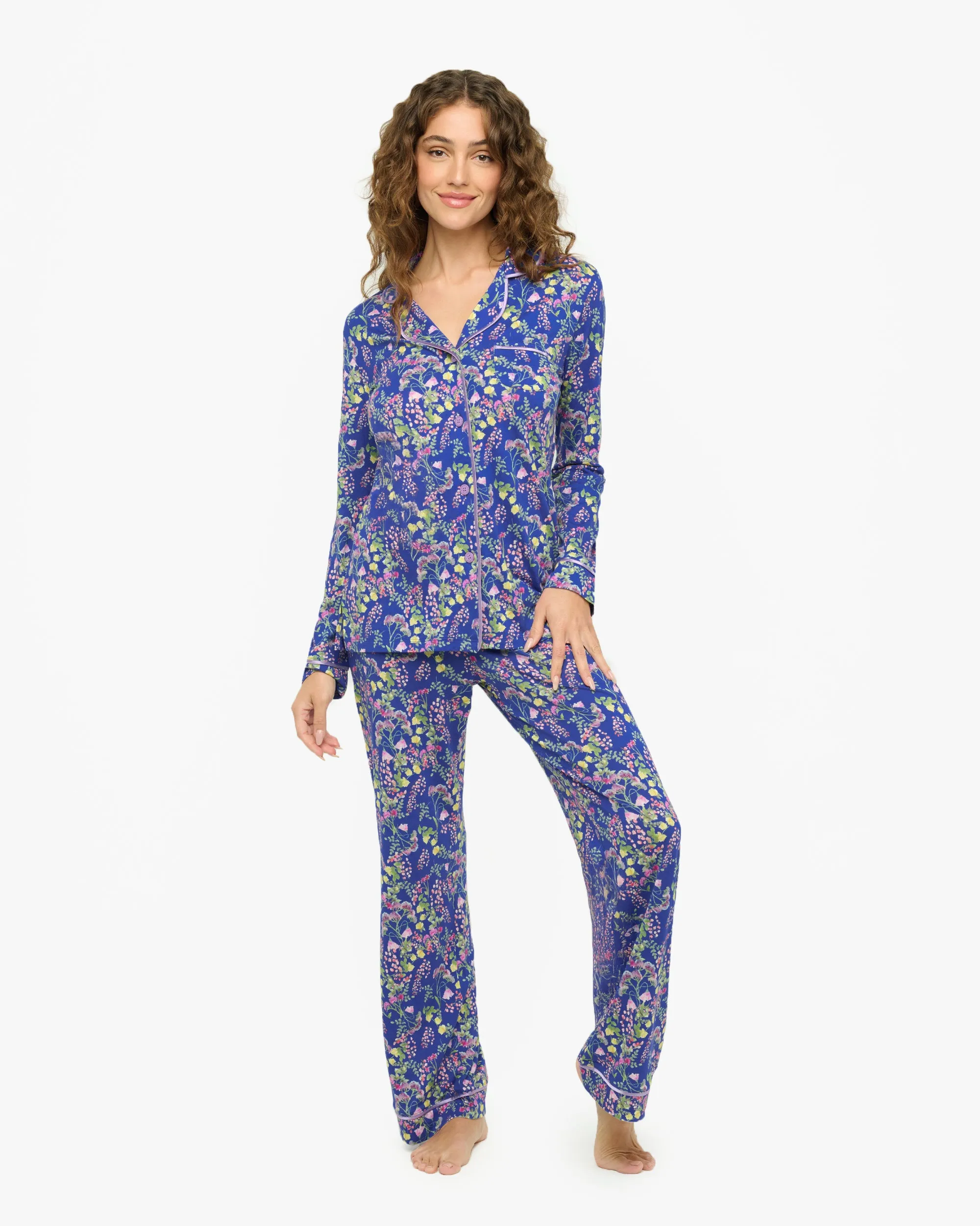 Langärmeliges Top & Hose Pyjama-Set