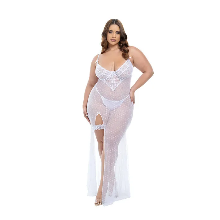 Livia Sheer Gown & Garter Set
