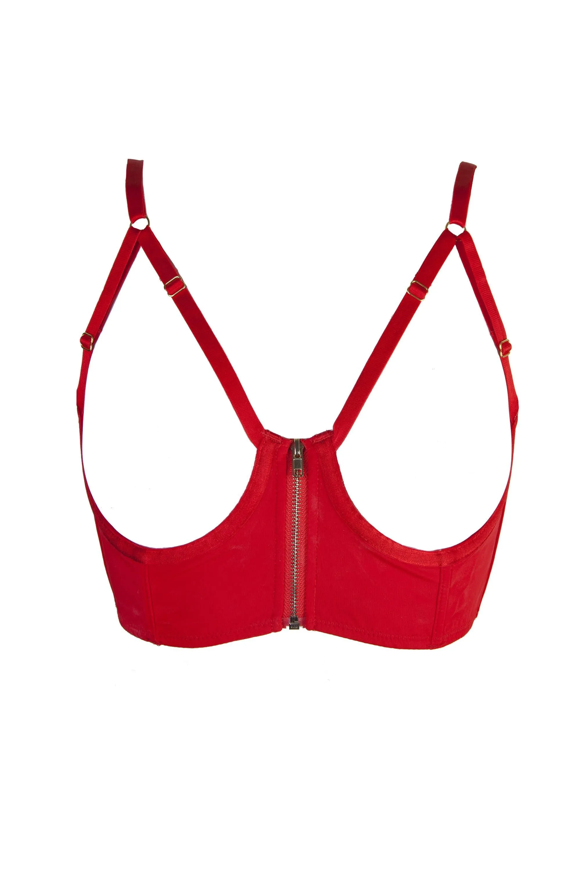 Maret Red Zip Longline Bra