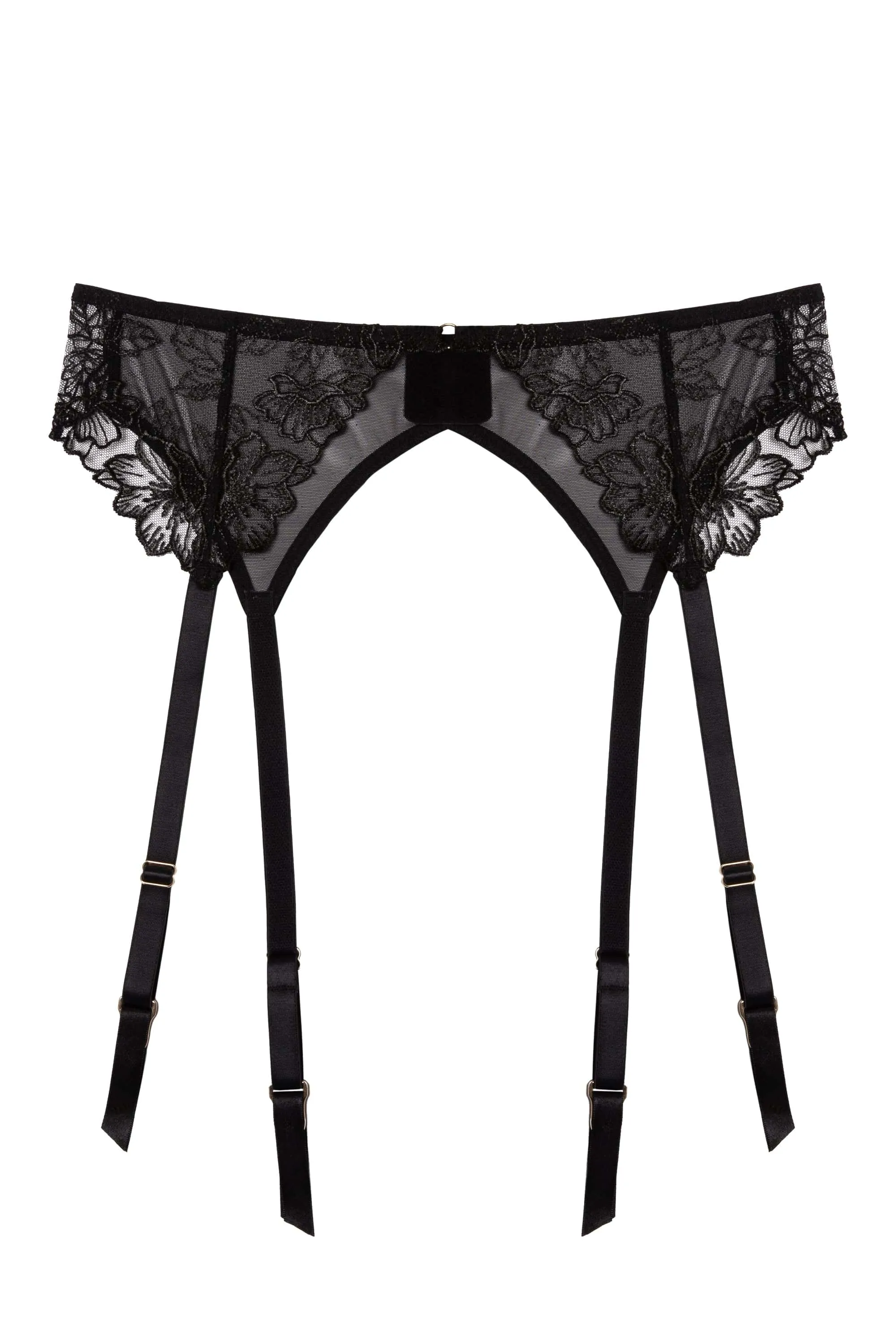 Marlowe Black Floral Embroidered Suspender