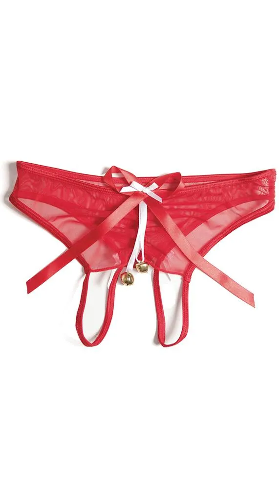 Mesh Gathered Back Crotchless Panty