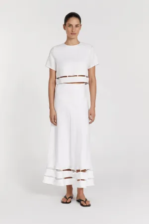 PETRA WHITE LINEN CROP TOP