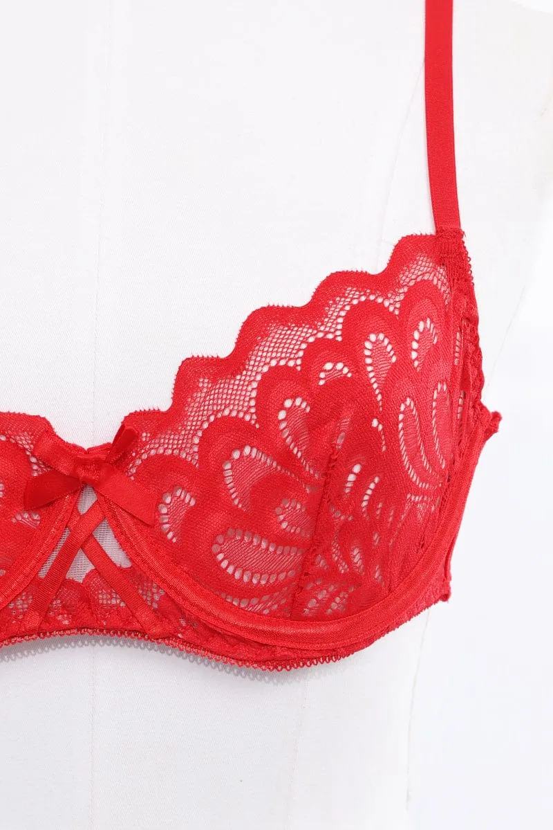 Red Lace Lingerie Set