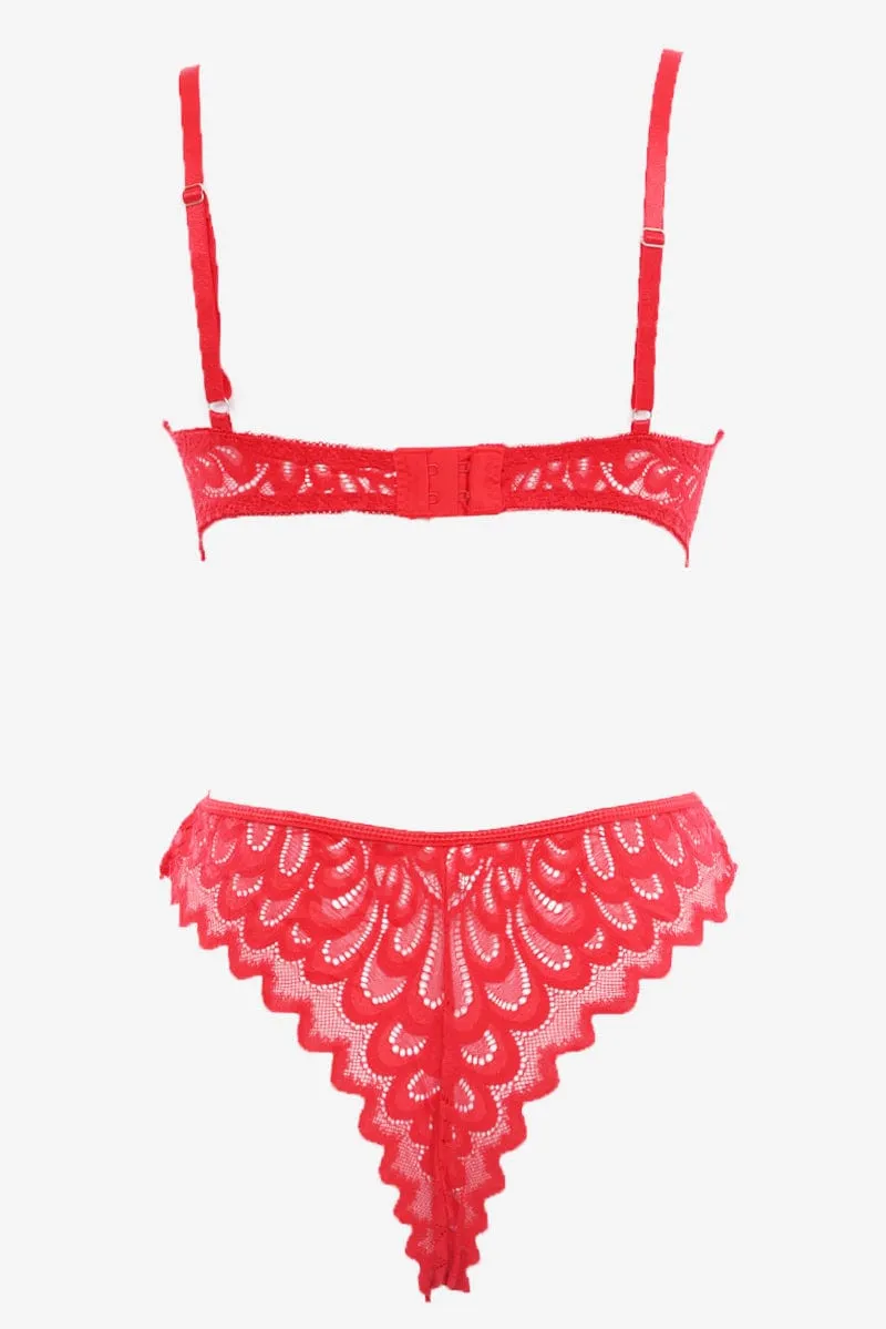 Red Lace Lingerie Set
