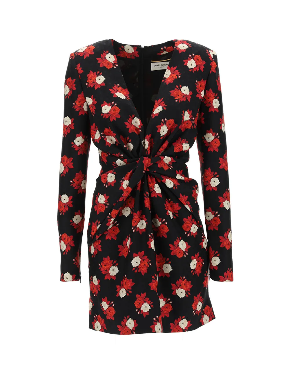 Saint Laurent V-Neck Long-Sleeved Dress