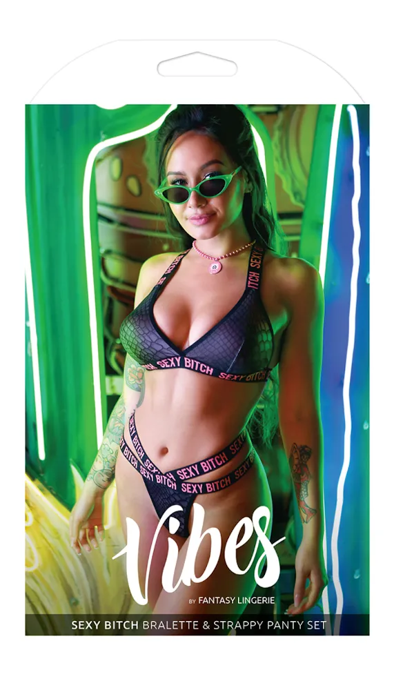Sexy Snakeskin Print Bralette & Strappy Panty Set