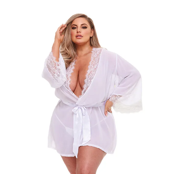 Sheer Chiffon & Lace Robe