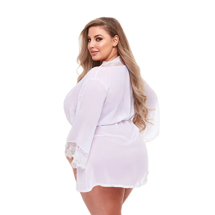 Sheer Chiffon & Lace Robe