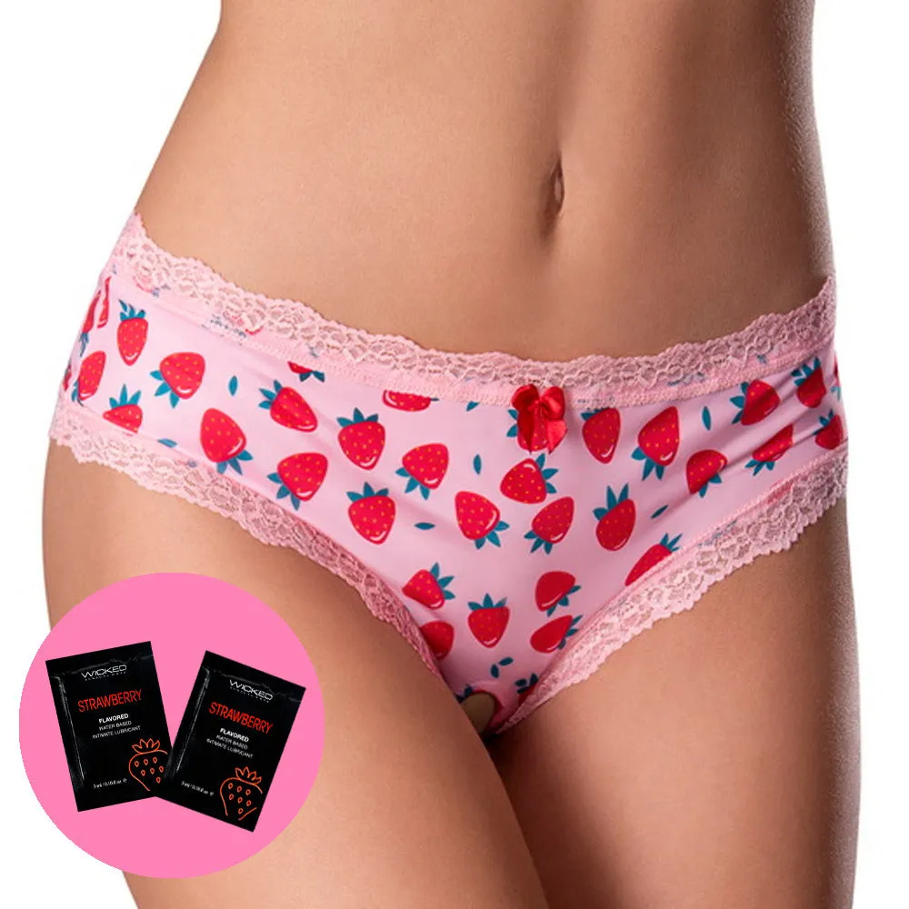Sweet Treats Crotchless Thong & Flavoured Lubricant