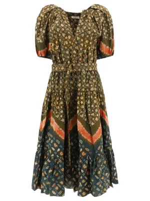 Ulla Johnson Esti Ultramarine V-Neck Belted Dress
