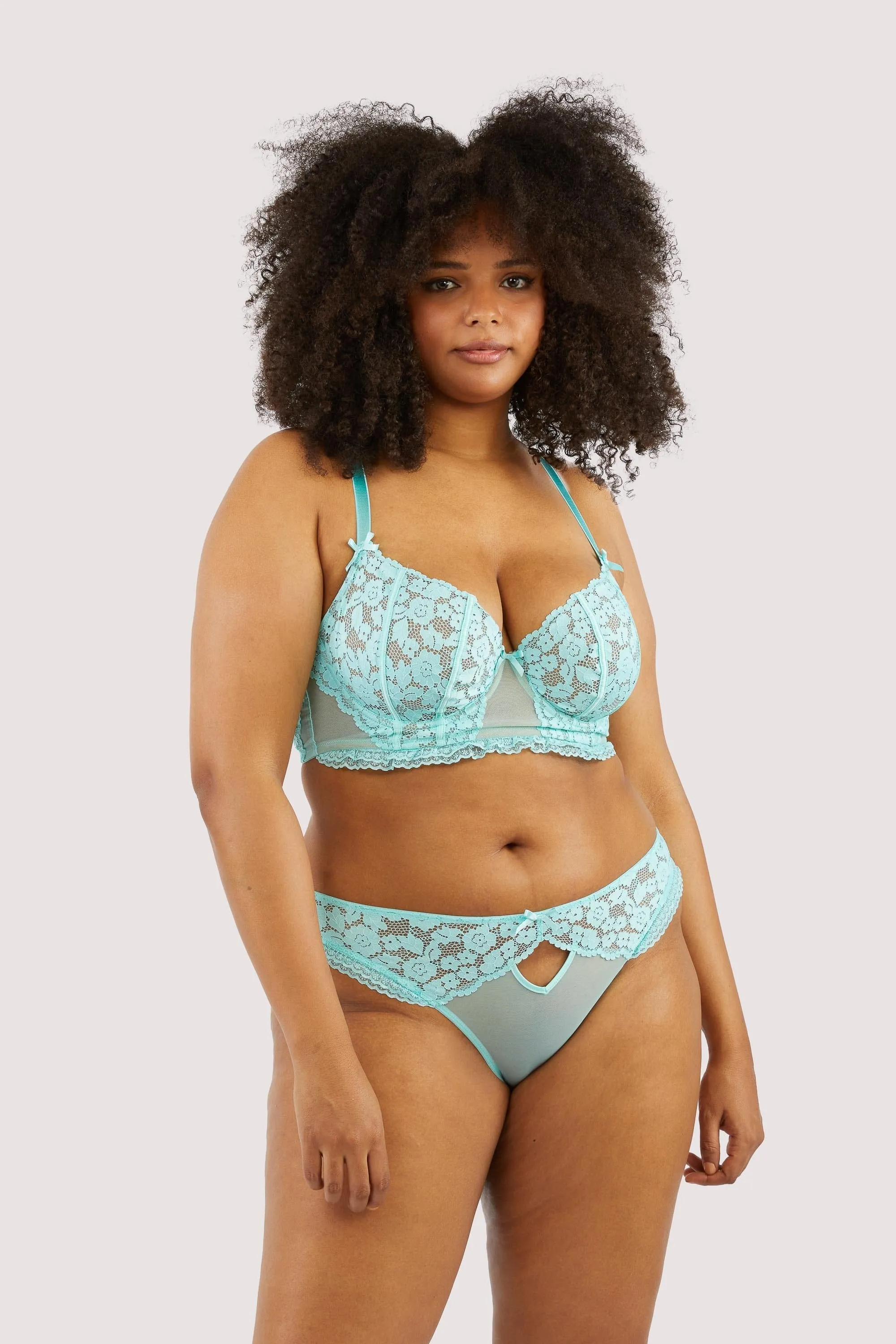 Vega Aqua Lace And Frill Longline Bra