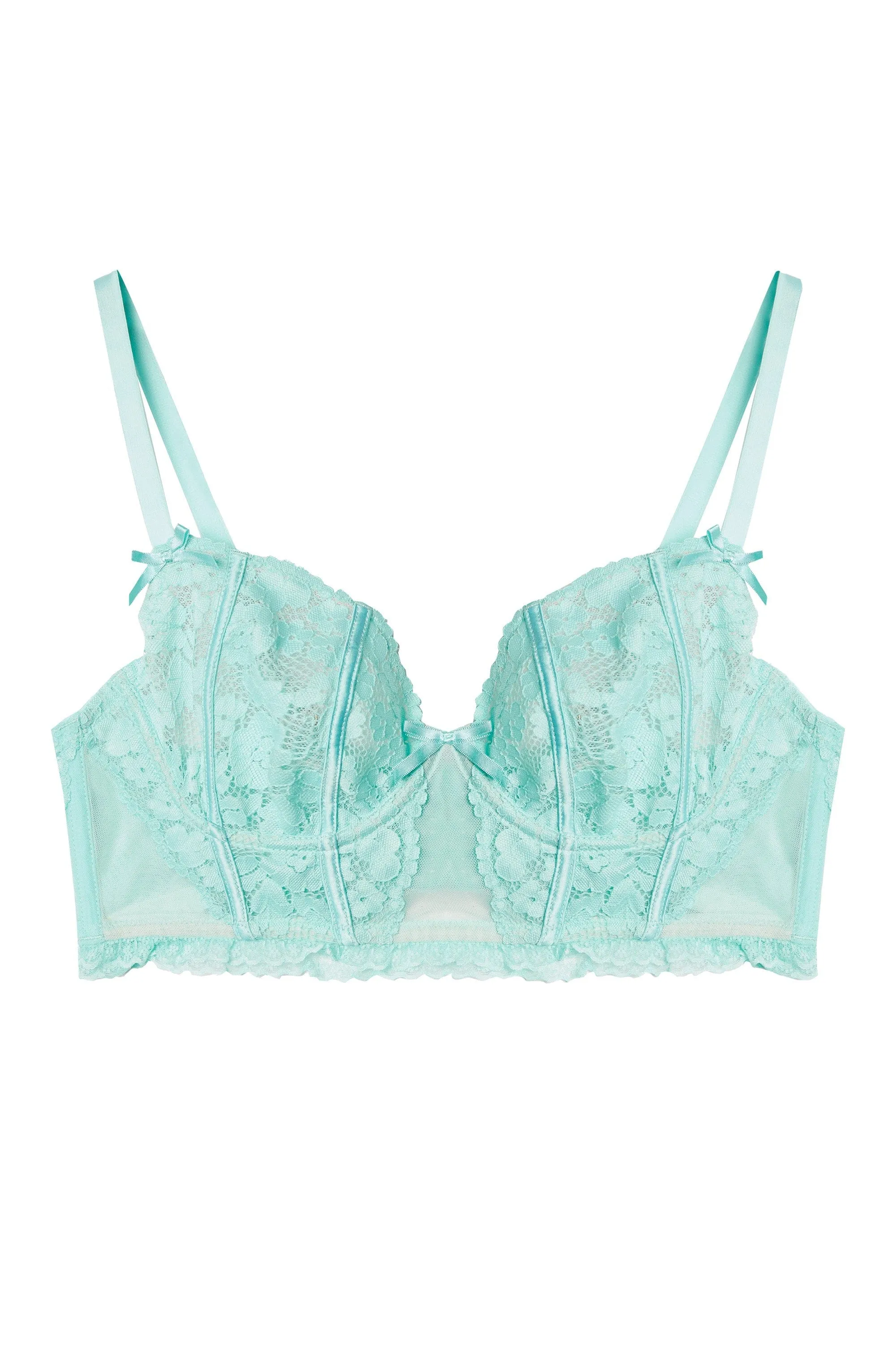 Vega Aqua Lace And Frill Longline Bra