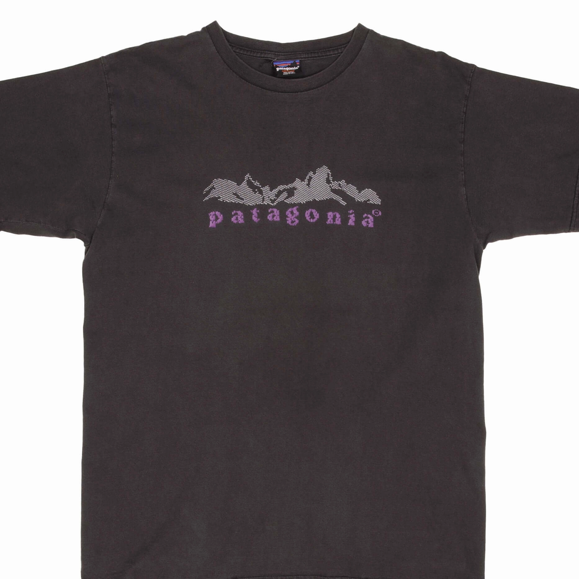 VINTAGE PATAGONIA BLACK TEE SHIRT 1990S SIZE MEDIUM MADE IN USA