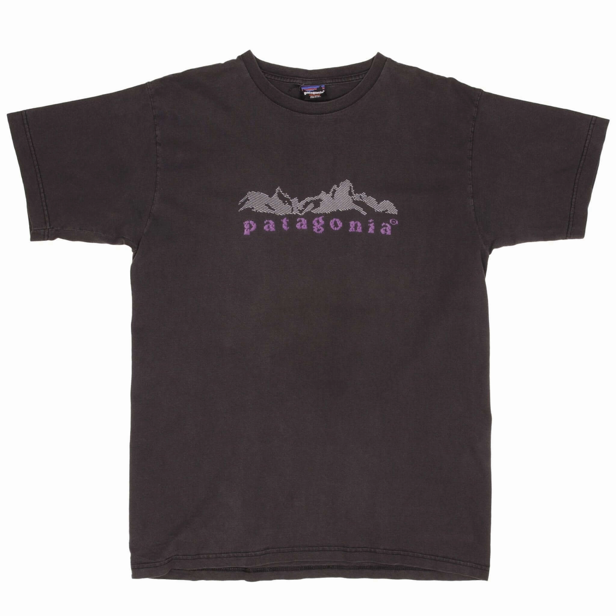 VINTAGE PATAGONIA BLACK TEE SHIRT 1990S SIZE MEDIUM MADE IN USA